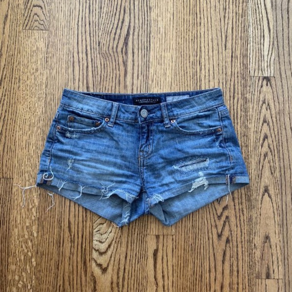 Aeropostale Blue Jean Shorty Shorts